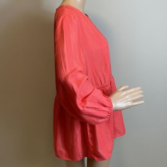 Fever coral pink 3/4 sleeves lightweight blouse top size M - Picture 4 of 11
